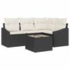 vidaXL Set Divano da Giardino 5 pz Marrone e Crema polyrattan