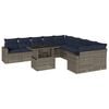 vidaXL Set Divani da Giardino 11 pz con Cuscini Grigio in Polyrattan