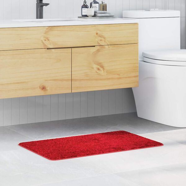 vidaXL Tappetino da bagno antiscivolo Rosso 50 x 80 cm PP