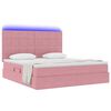 vidaXL Letto con contenitore e LED con led Rosa 180 x 200 cm Velluto