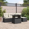 vidaXL Set Divano da Giardino con archiviazione 6 pcs Nero Poly Rattan