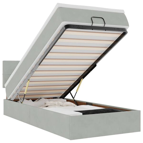 vidaXL Struttura Letto Pouf con Materasso 80x200 cm in Velluto