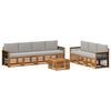 vidaXL Set divani 8 pz Naturale e Grigio Chiaro