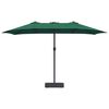 vidaXL Ombrello da giardino Verde 385 x 209 x 244 cm Tessuto
