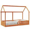 vidaXL Giroletto Casetta Bambini Marrone Cera 90x190 cm Massello Pino