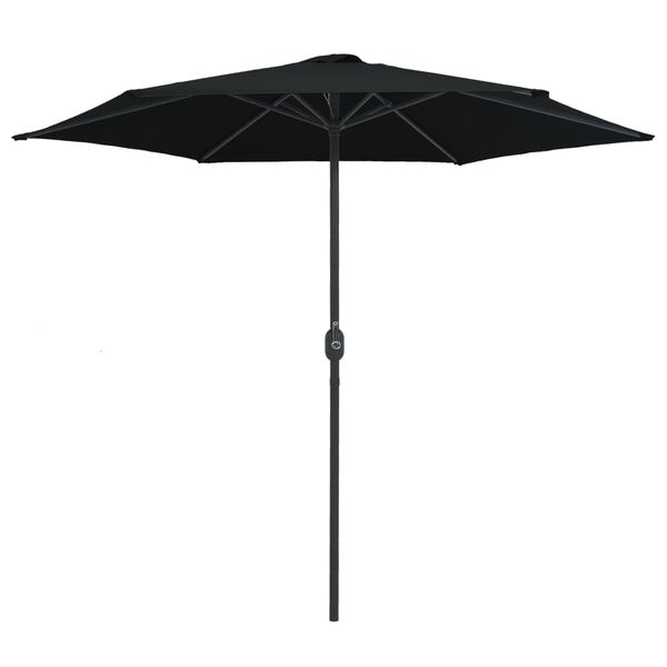 vidaXL Ombrellone da Giardino con Palo in Alluminio 270x246 cm Nero