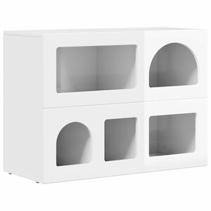 vidaXL Credenza Bianco Lucido 80.5 x 35 x 59 cm Legno multistrato