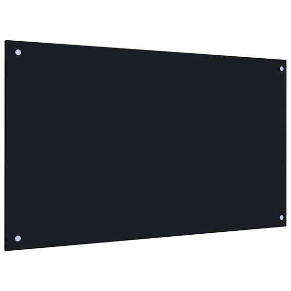vidaXL Paraschizzi per Cucina Nero 100x60 cm in Vetro Temperato