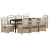 vidaXL Set da Pranzo per Giardino 9 pz Beige e Bianco Crema polyrattan