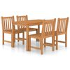 vidaXL Set da pranzo da giardino 5 pz 120x70 cm in legno massello di teak