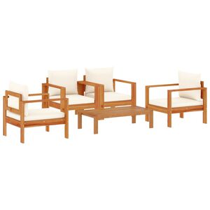 vidaXL Set Divano da Giardino 5 pz con Cuscini Legno Massello Acacia