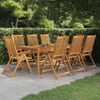 vidaXL Set da Pranzo per Giardino 9 pz in Legno Massello di Acacia