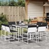vidaXL Set da Pranzo da Giardino 9 pz con Cuscini Bianco in Textilene