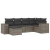 vidaXL Set Divano da Giardino 6 pz con Cuscini Grigio in Polyrattan