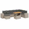 vidaXL Set Divano da Giardino 9 pz con Cuscini Grigio in Polyrattan