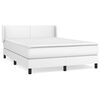 vidaXL Giroletto a Molle con Materasso Bianco 140x190 cm in Similpelle