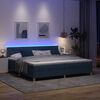vidaXL Letto a Sorgente LED con materasso Blu 200 x 200 cm Tessuto