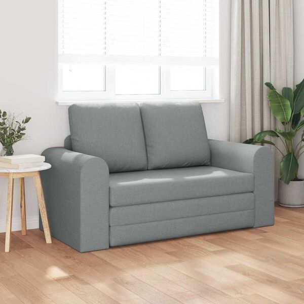 vidaXL Divano letto 60cm Grigio chiaro Tessuto