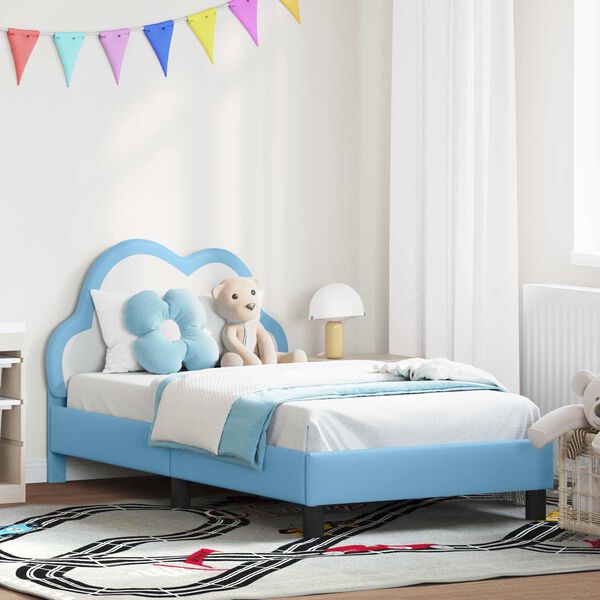 vidaXL Struttura letto bambini con testata Blu 80 x 160 cm PU