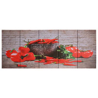 vidaXL Set Stampa su Tela da Muro con Peperoncini Multicolore 150x60cm