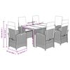 vidaXL Set da Pranzo da Giardino 7 pz Nero con Cuscini in Polyrattan
