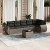 vidaXL Set Divani da Giardino 7 pz con Cuscini Grigio in Polyrattan