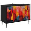 vidaXL Mobile TV HEESCH 69 x 33 x 50,5 cm Rovere Nero