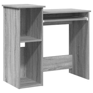 vidaXL Scrivania Mensole Grigio Sonoma 84x40x78 cm Legno Multistrato