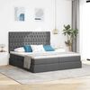 vidaXL Letto con testiera Grigio scuro 200 x 200 cm Tessuto