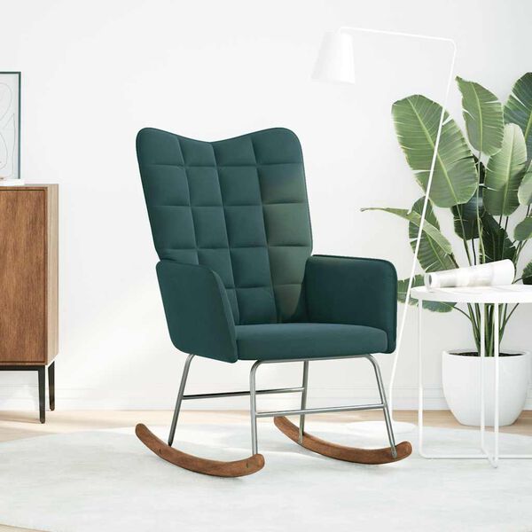 vidaXL Sedia da Pranzo Verde Scuro in Velluto