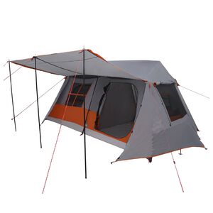 vidaXL Tenda a tunnel Grigio e arancione 400 x 278 x 182 cm