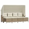 vidaXL Set Divano da Giardino 5 pz con Cuscini Beige in Polyrattan