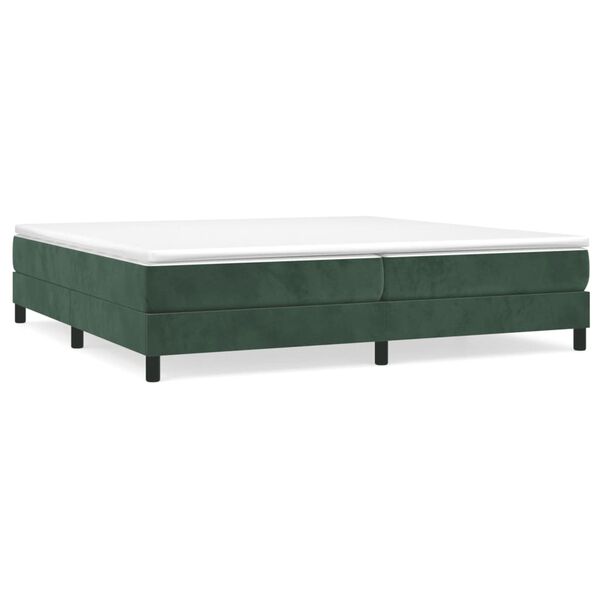 vidaXL Struttura Letto a Rete a Molle Verde Scuro 200x200 cm in Velluto