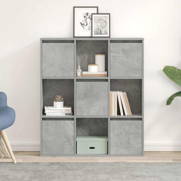 vidaXL Libreria Grigio Cemento 89x24x101,5 cm in Legno Multistrato