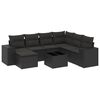 vidaXL Set Divani da Giardino con Cuscini 8 pz Nero in Polyrattan