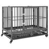 vidaXL Gabbia per Cani con Ruote in Acciaio 92x62x76 cm