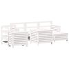 vidaXL Set Divani da Giardino 7 pz Bianco in Legno Massello di Pino