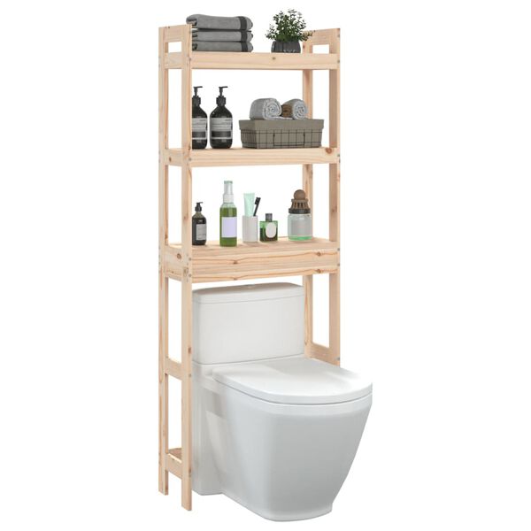 vidaXL Rastrelliera da Bagno 63x26x171 cm in Legno Massello di Pino