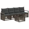 vidaXL Set Divano da Giardino 5 pz Grigio polyrattan