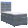 vidaXL Letto Box Spring LED con Materasso Grigio Scuro 90 x 190 cm