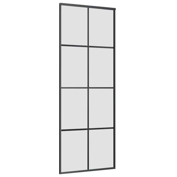 vidaXL Porta Scorrevole con Ferramenta 76x205cm Vetro ESG Alluminio