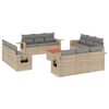 vidaXL Set Divano da Giardino 13 pz con Cuscini Beige Misto Polyrattan