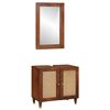 vidaXL Mobile da Bagno 2 pcs Nero e Oro Legno di mango massello