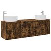 vidaXL Set di Armadi da Bagno 3 pz Rovere Fumo 161,5 x 44,5 x 80 cm