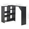 vidaXL Tavolo da Bar con Scaffale Mobile Nero 138x39x110 cm