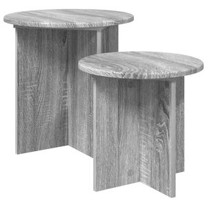 vidaXL Set tavolini 2 pz Grigio Sonoma &Oslash; 45 x 45 cm