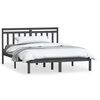 vidaXL Giroletto Grigio 135x190 cm Double in legno Massello
