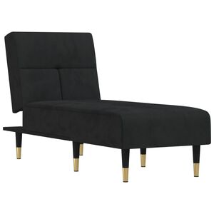 vidaXL Chaise Longue in Velluto Nero