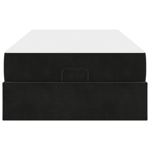 vidaXL Struttura letto con materasso con materasso 2 pcs Nero Velluto