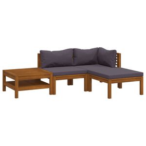 vidaXL Set Divani da Giardino 4 pz con Cuscini in Massello di Acacia